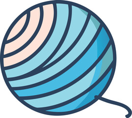 Blue yarn ball illustration for knitting crochet and craft projects eps silhouette