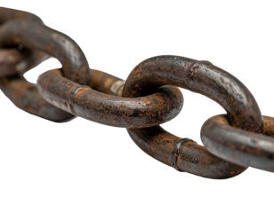 Close-up of a rusty metal chain