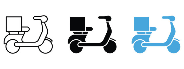 Delivery scooter icon vector. Efficient riding symbol. vector illustration.