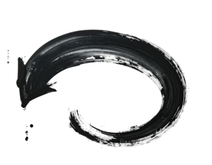 Abstract painted arrow, circular motion