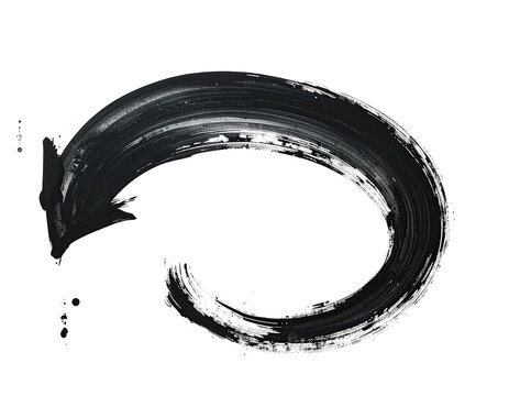 Abstract painted arrow, circular motion