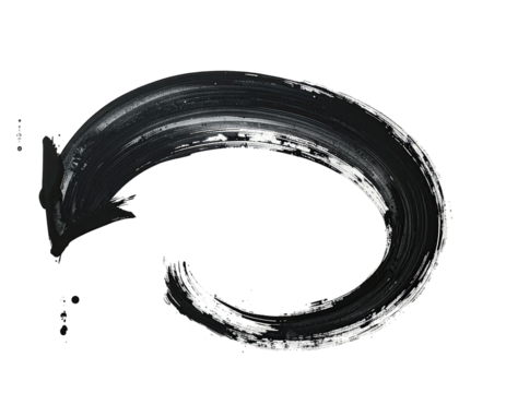 Abstract painted arrow, circular motion