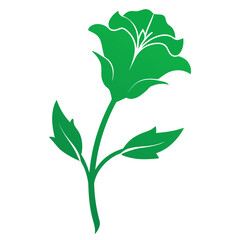  lisianthus green silhouette vector on white