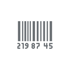 Gray Barcode And QR Code Symbol With White Background Isolated Graphic Element Representing Product Identification And Data Storage