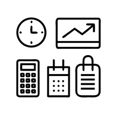 Time management and financial planning icons