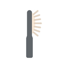Flat icon of a gray hairbrush with tan bristles on a transparent background illustration