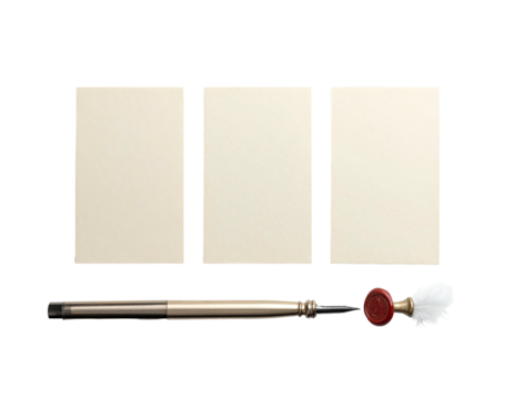 Three blank sheets of cream-colored paper, a metal lighter, and a red-stamped lighter head