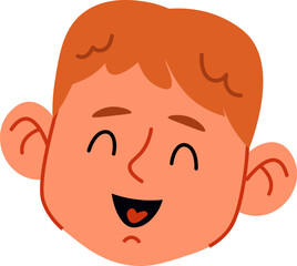 Smiling Boy Face Cartoon