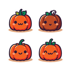 Playful Pumpkin Vector Pack – Adorable Halloween Jack O’Lantern Emoji Icons