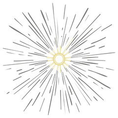 Obraz premium Circular Bursting Sunlight Light Rays Shining From Center Vector Illustration