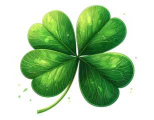 Detailed illustration of a four-leaf clover