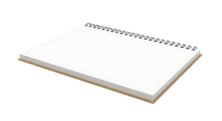 Blank spiral bound sketchbook or notepad on a dark background