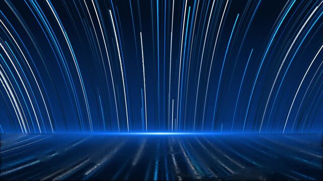 Royal blue color upward shooting particles 3d design award winning and event background