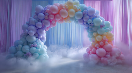 Pastel balloon arch decoration ideas for party backdrop baby shower and birthday event celebration decor