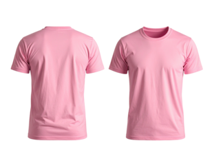 Pink t-shirt mockup, front and back