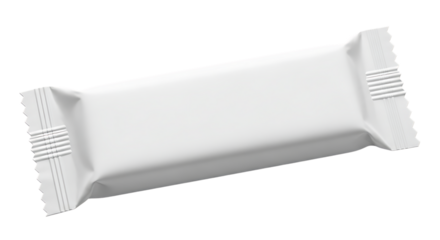 Blank white flow packaging mock up for candy bar or snack
