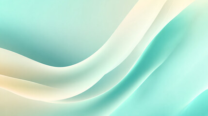 Obraz premium Soft pastel background with gentle waves of teal mint and cream colors