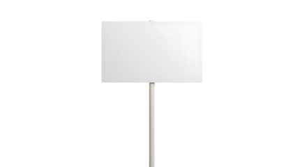 Blank white sign on a pole for advertising and announcements