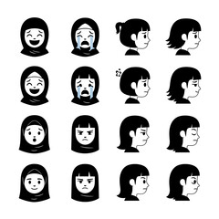 Diverse Expressions - A Collection of Womens Emotions in Vector Art.