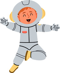 Joyful Astronaut in Spacesuit