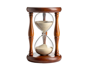 Wooden hourglass, isolated