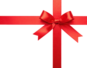 Red ribbon bow, gift wrap