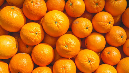 Close-up fresh Ripe Oranges Arranged Naturally