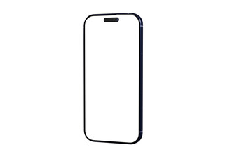 Clean smartphone mockup with blank screen. Perfect for app presentations, website design, and technology marketing.