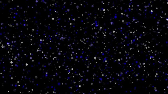 Sparkling celestial dust drifting slowly across a black cosmic void background