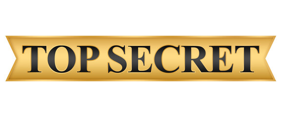 Top secret gold Button Element png file	