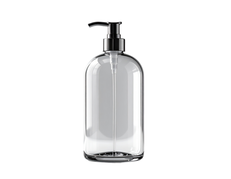 Clear bottle with pump dispenser - Powered by Adobe