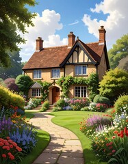 Charming English Cottage Garden Home.
