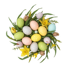 easter eggs and flowers