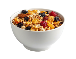 Bowl of granola with dried fruit and nuts (1)