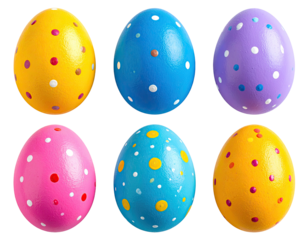 Colorful polka dot Easter eggs