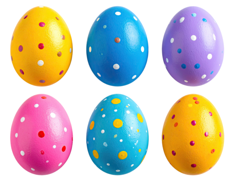 Colorful polka dot Easter eggs