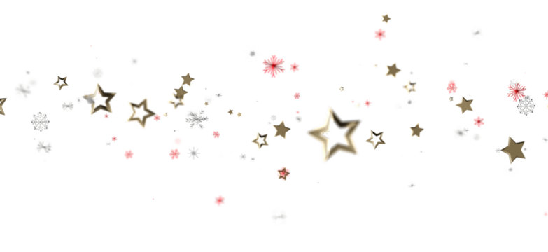 Elegant festive design with floating golden stars and red snowflakes, perfect for Christmas and holiday projects. Perfect for invitations and wi