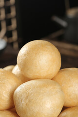 Golden Steamed Buns Dumplings Asian Cuisine Vegetarian Food Kitchen Cooking Ingredients