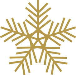 Stunning Golden Snowflake Christmas Digital Art Design
