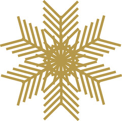Stunning Golden Snowflake Christmas Digital Art Design