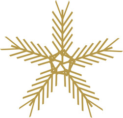 Radiant Golden Snowflake Christmas Graphic Artwork