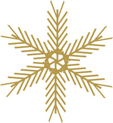 Glowing Golden Snowflake Christmas Decorative Art