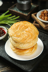 Shaanxi Crispy Layered Biscuits Traditional Chinese Breakfast Food Arrangement