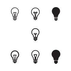 Silhouette of lightbulb vector icon on a white background