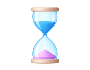Hourglass with light-blue sand