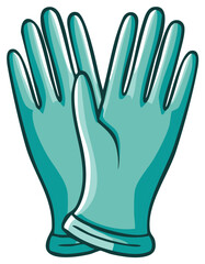 Obraz premium Pair of Teal Medical Examination Gloves Illustration
