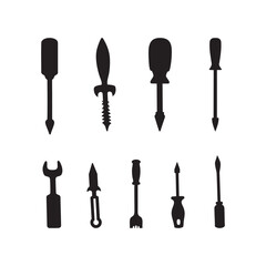 Silhouette of screwdriver icon on a white background