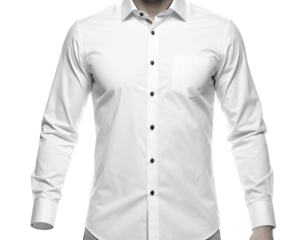 Front view of a white dress shirt