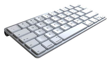 White computer keyboard angled