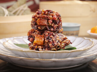 Eight Treasures Glutinous Rice Dumplings with Mixed Grains and Bean Paste Traditional Chinese Food